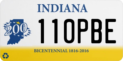 IN license plate 110PBE