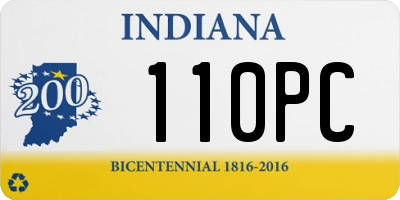 IN license plate 110PC