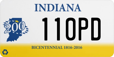 IN license plate 110PD