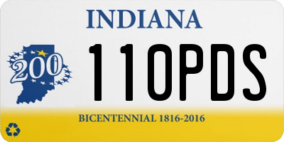 IN license plate 110PDS