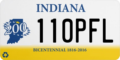 IN license plate 110PFL