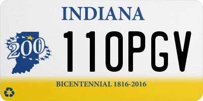 IN license plate 110PGV