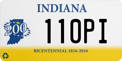 IN license plate 110PI