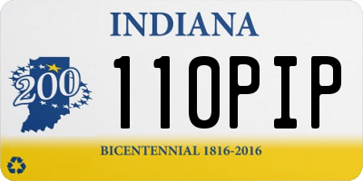 IN license plate 110PIP