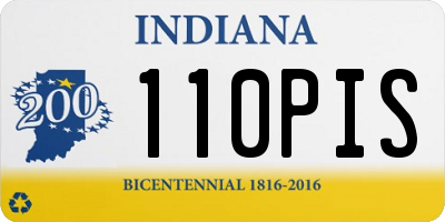 IN license plate 110PIS