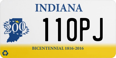 IN license plate 110PJ
