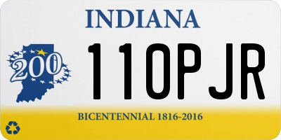 IN license plate 110PJR