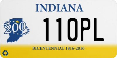 IN license plate 110PL