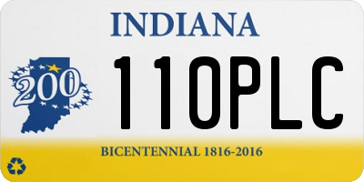 IN license plate 110PLC