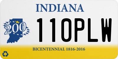 IN license plate 110PLW