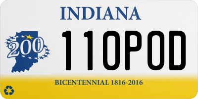IN license plate 110POD