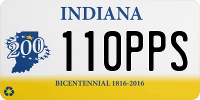 IN license plate 110PPS