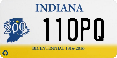 IN license plate 110PQ