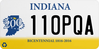 IN license plate 110PQA
