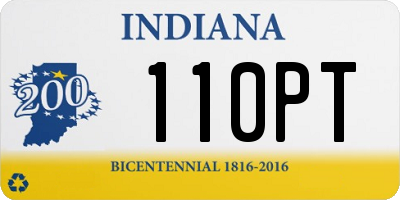 IN license plate 110PT