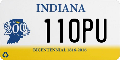 IN license plate 110PU
