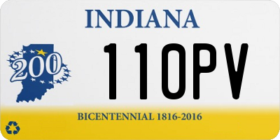IN license plate 110PV