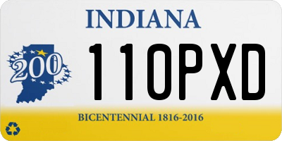 IN license plate 110PXD