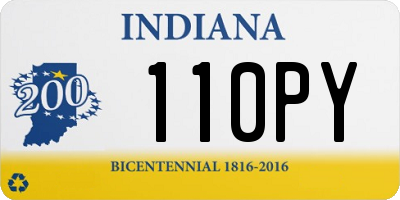 IN license plate 110PY