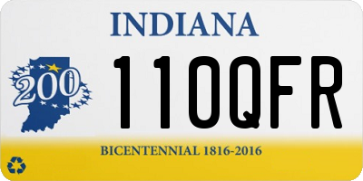 IN license plate 110QFR