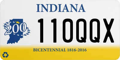 IN license plate 110QQX
