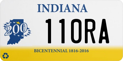 IN license plate 110RA