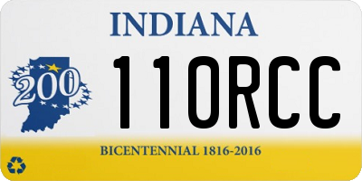 IN license plate 110RCC