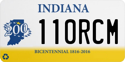 IN license plate 110RCM