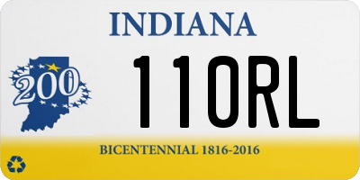 IN license plate 110RL