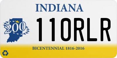 IN license plate 110RLR