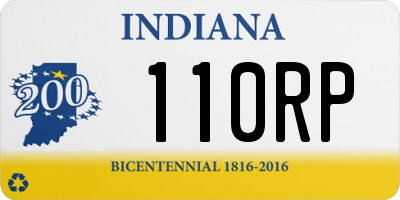 IN license plate 110RP