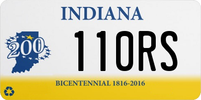 IN license plate 110RS