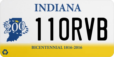 IN license plate 110RVB