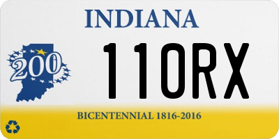 IN license plate 110RX
