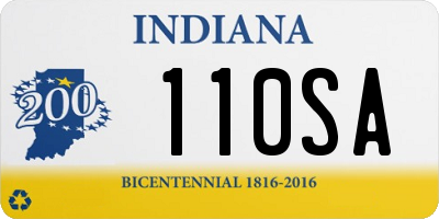 IN license plate 110SA