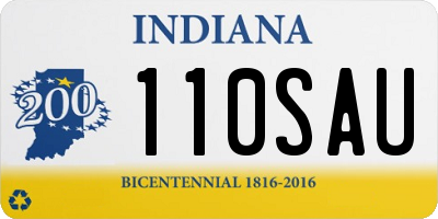 IN license plate 110SAU