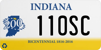 IN license plate 110SC