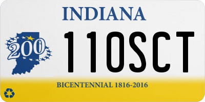 IN license plate 110SCT