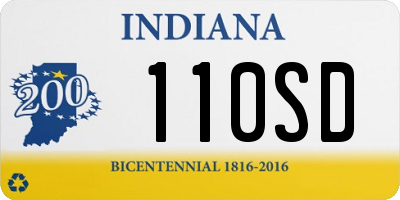 IN license plate 110SD