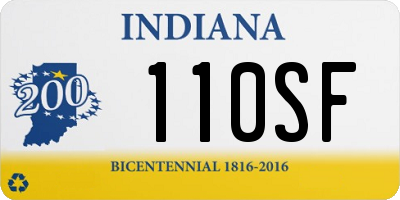 IN license plate 110SF