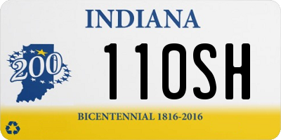 IN license plate 110SH