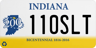 IN license plate 110SLT