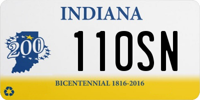 IN license plate 110SN