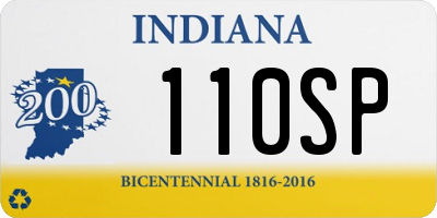 IN license plate 110SP