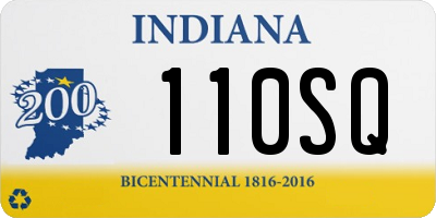 IN license plate 110SQ