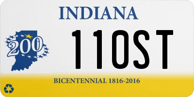 IN license plate 110ST