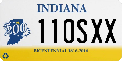 IN license plate 110SXX