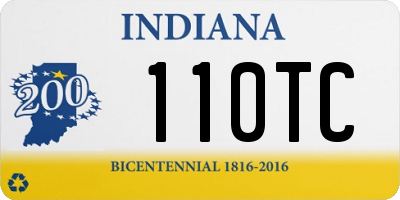 IN license plate 110TC