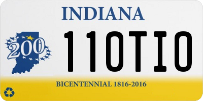 IN license plate 110TIO