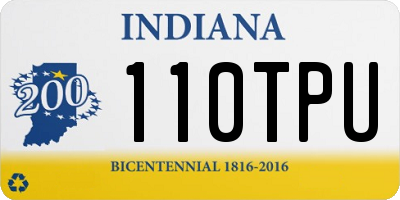 IN license plate 110TPU